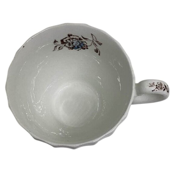 Staffordshire Bouquet Coffee Cup Saucer Ironstone Johnson Bros England Vintage - Picture 6 of 11